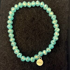 Elegant Aqua Beaded Bracelet